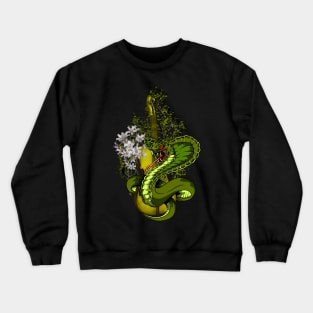 Wonderful violin with awesome snake and flowers Crewneck Sweatshirt